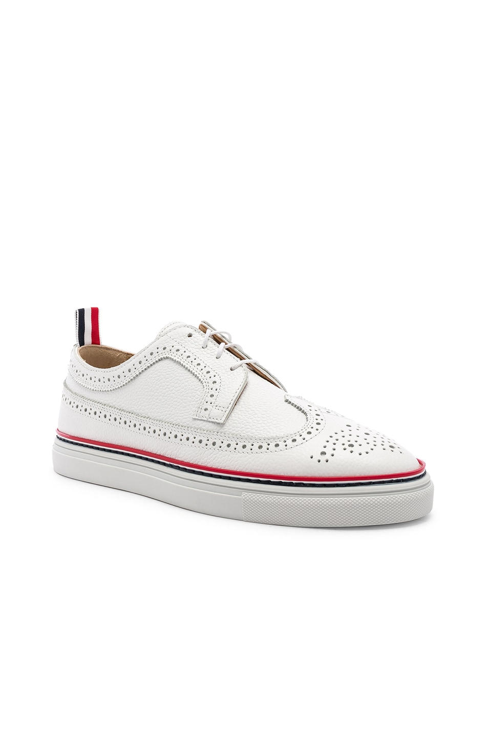 Image 1 of Thom Browne Brogue Sneaker in White