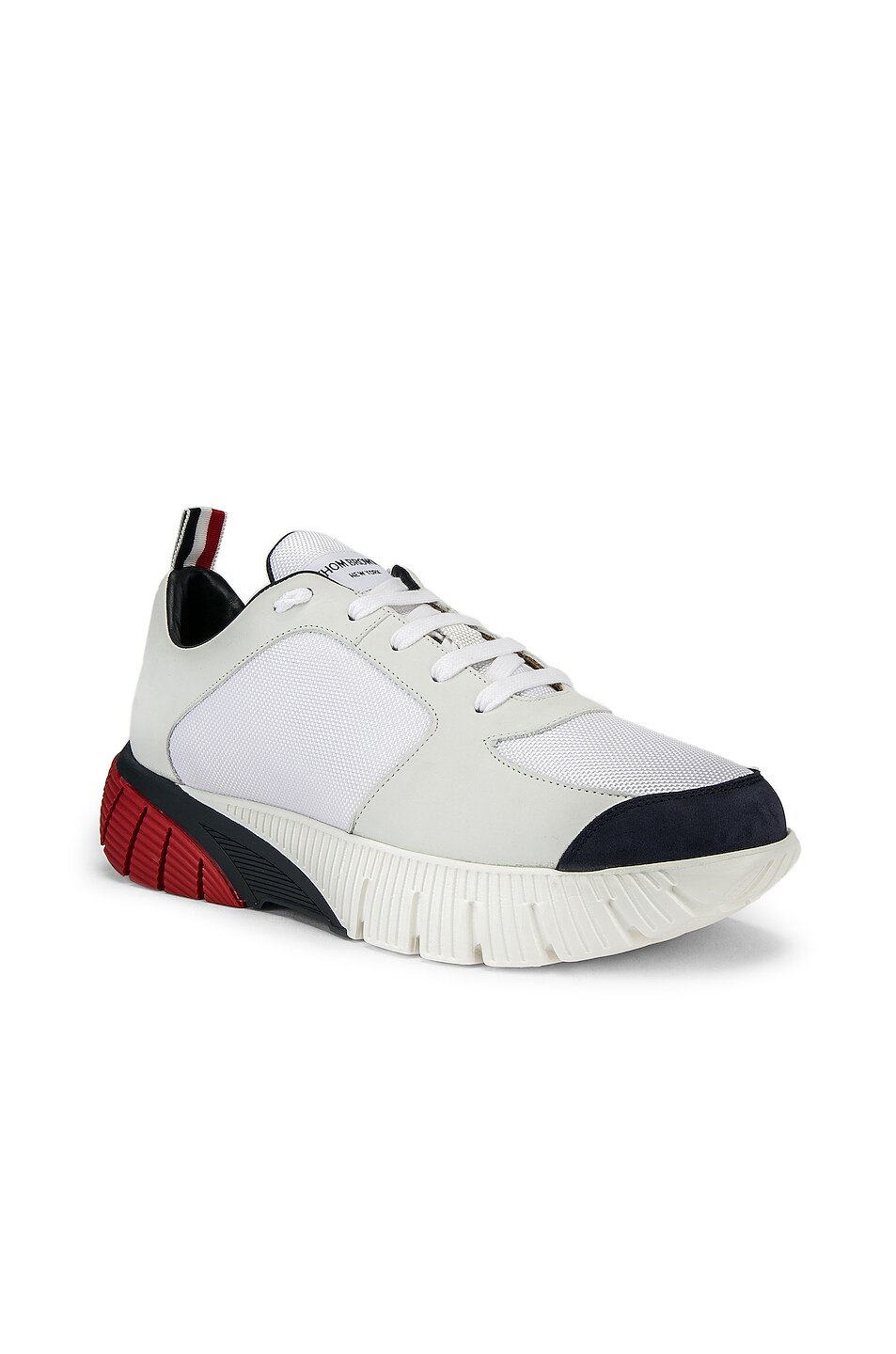 Image 1 of Thom Browne Raised Running Sneaker in White & Red