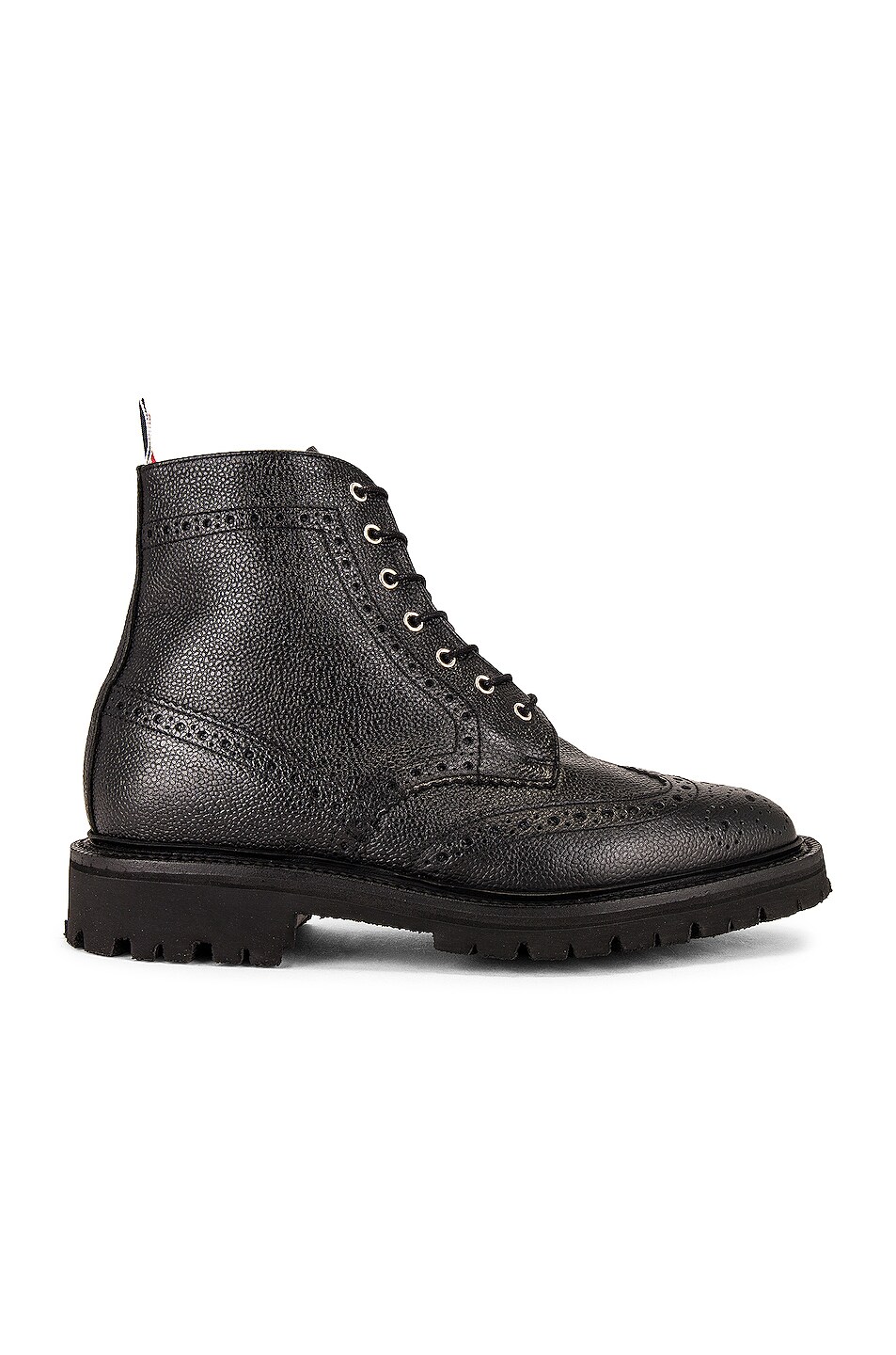 Image 1 of Thom Browne Classic Wingtip Boot Rubber Sole in Black