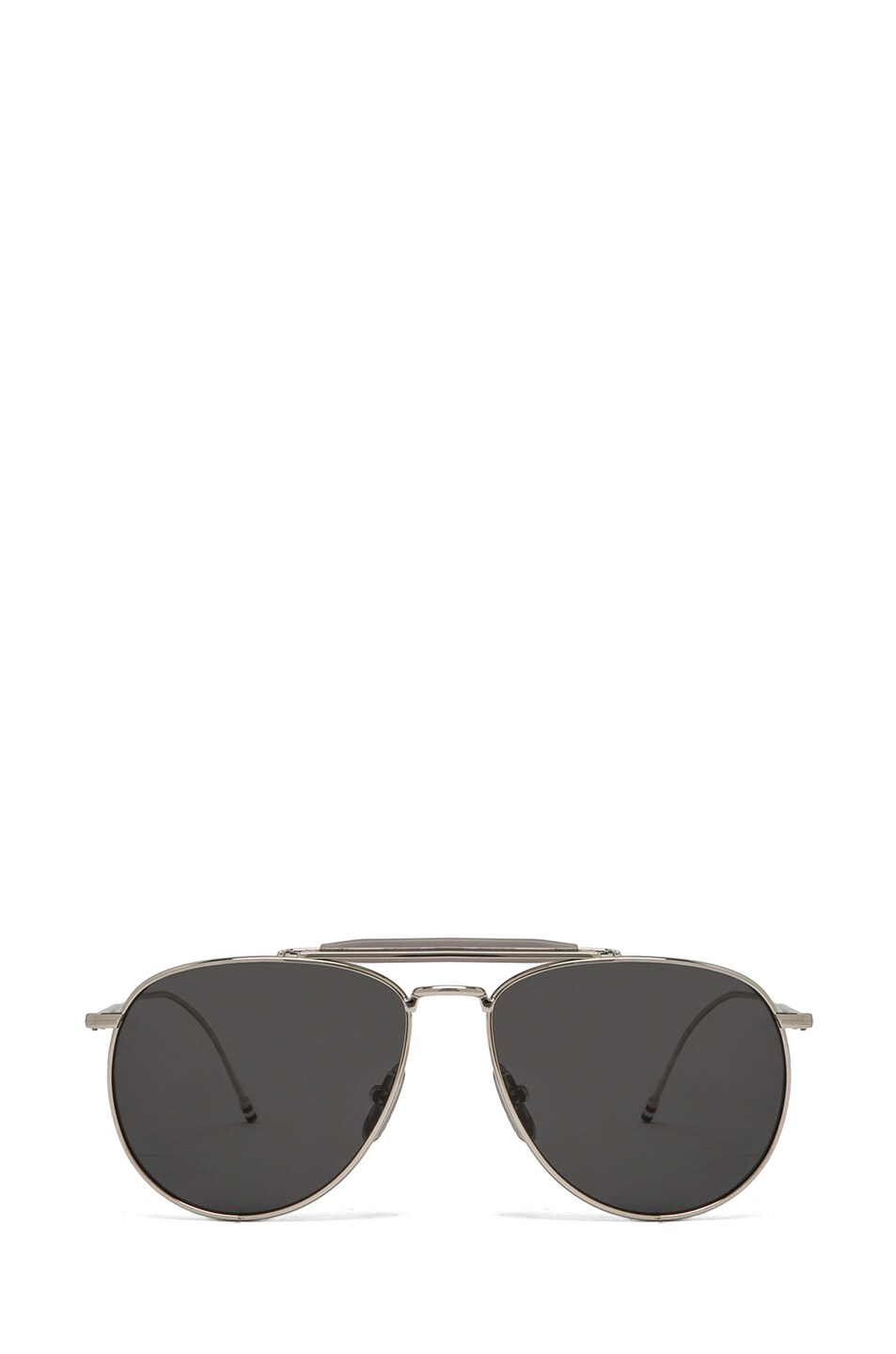 Image 1 of Thom Browne Aviator Polarized Sunglasses in Silver