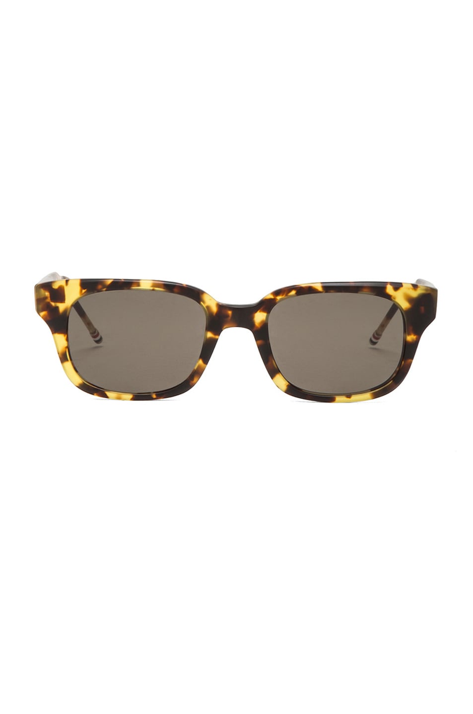 Image 1 of Thom Browne Thick Rectangle Frame Sunglasses in Matte Tokyo Tortoise