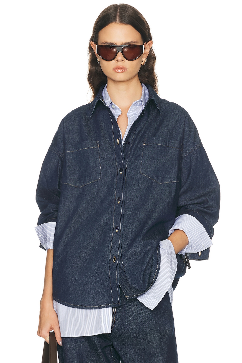 The Frankie Shop Deira Denim Shirt