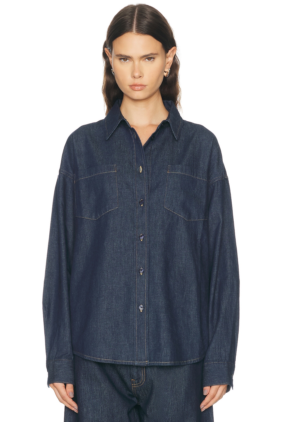 The Frankie Shop Deira Denim Shirt