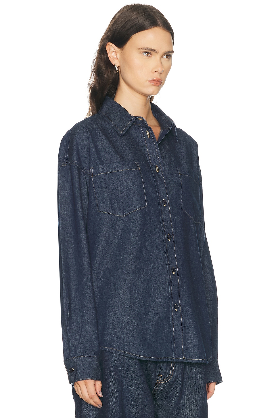 The Frankie Shop Deira Denim Shirt
