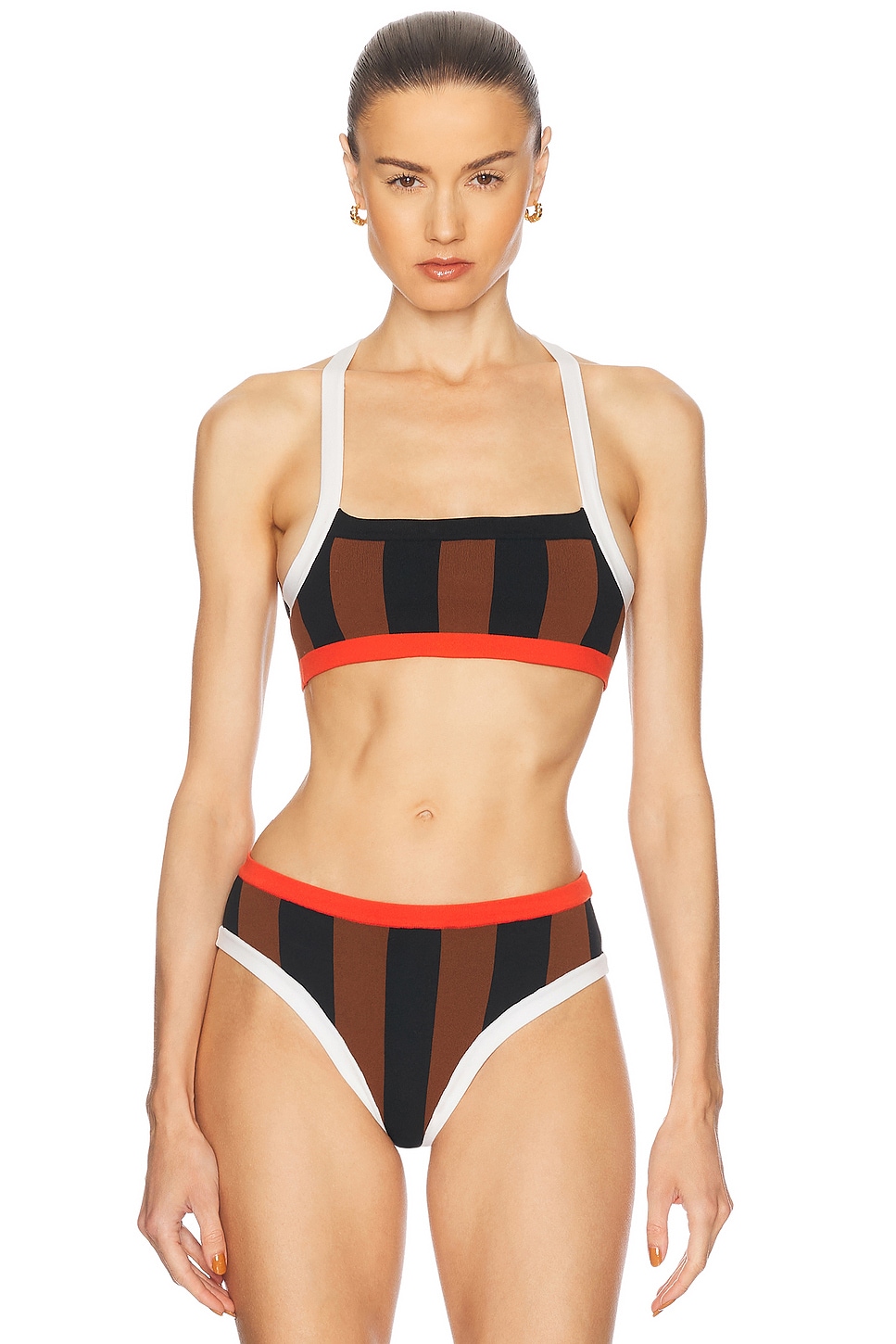 La Plage Bikini Top in Brown,Black