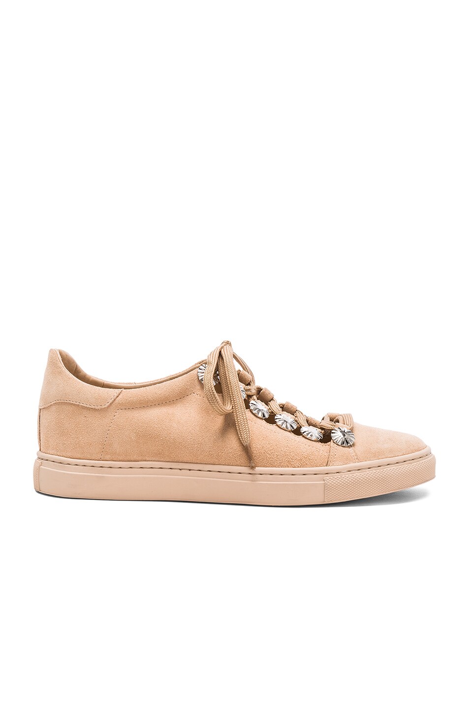 Image 1 of TOGA PULLA Studded Suede Sneakers in Almond Suede