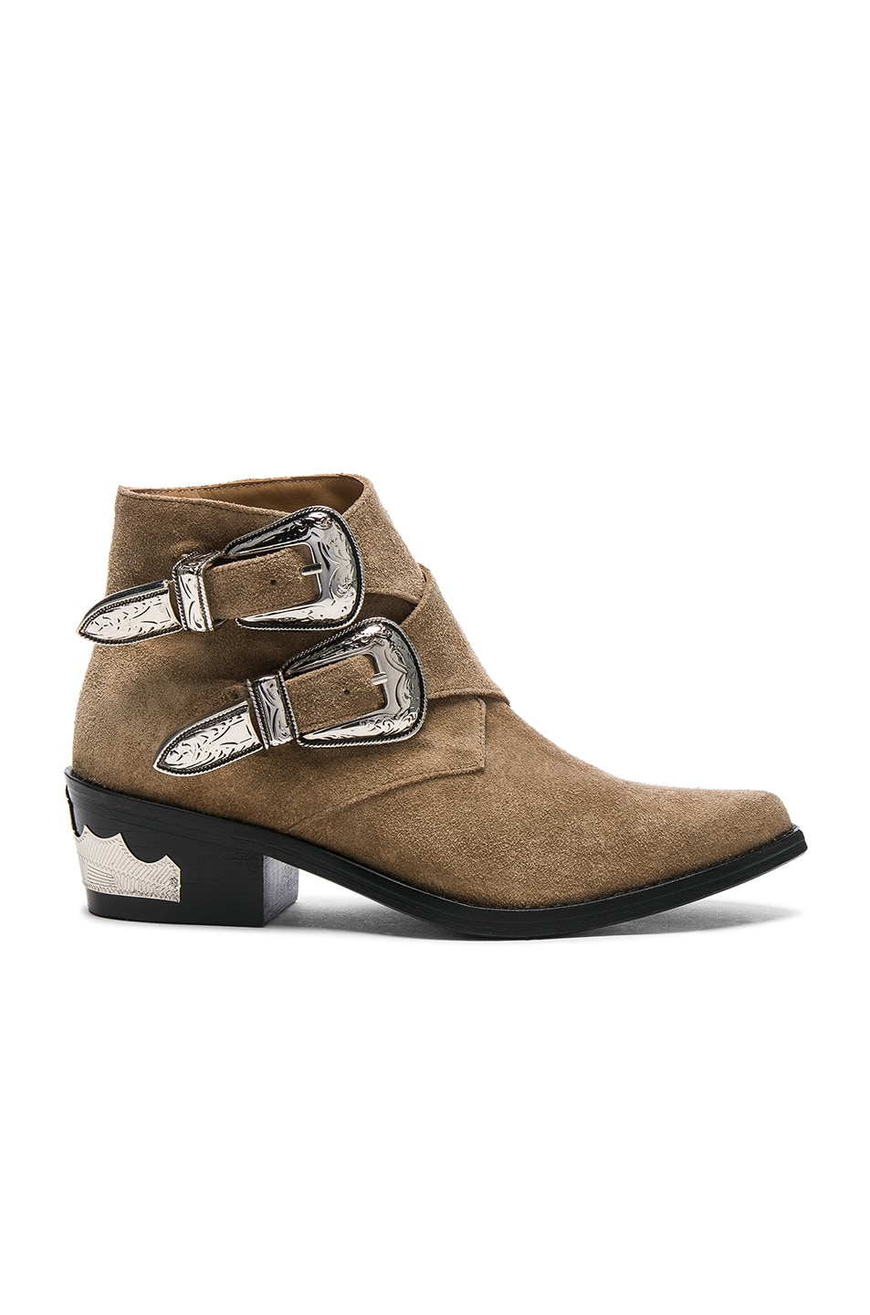 Image 1 of TOGA PULLA Buckle Suede Booties in Khaki Suede