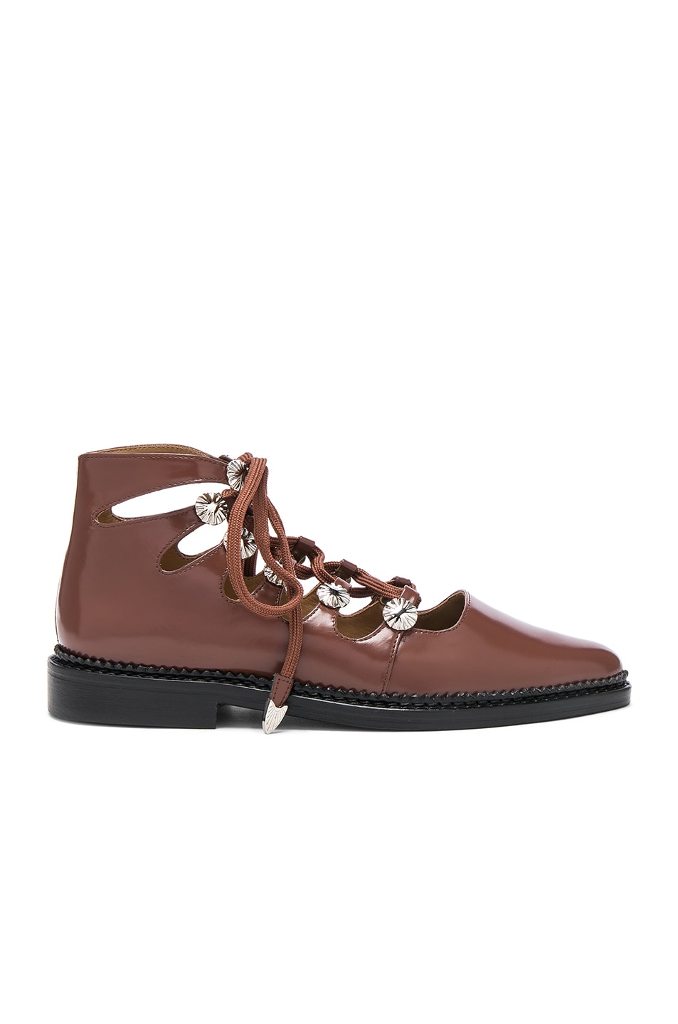 Image 1 of TOGA PULLA Lace Up Leather Boots in Brown Polido