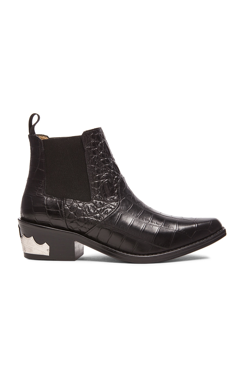 Image 1 of TOGA PULLA Embossed Buckle Bootie in Black