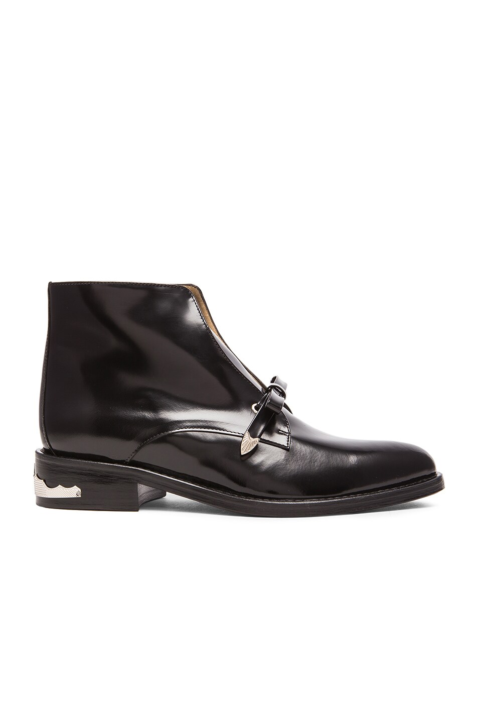 Image 1 of TOGA PULLA Single Strap Patent Leather Booties in Black Polido