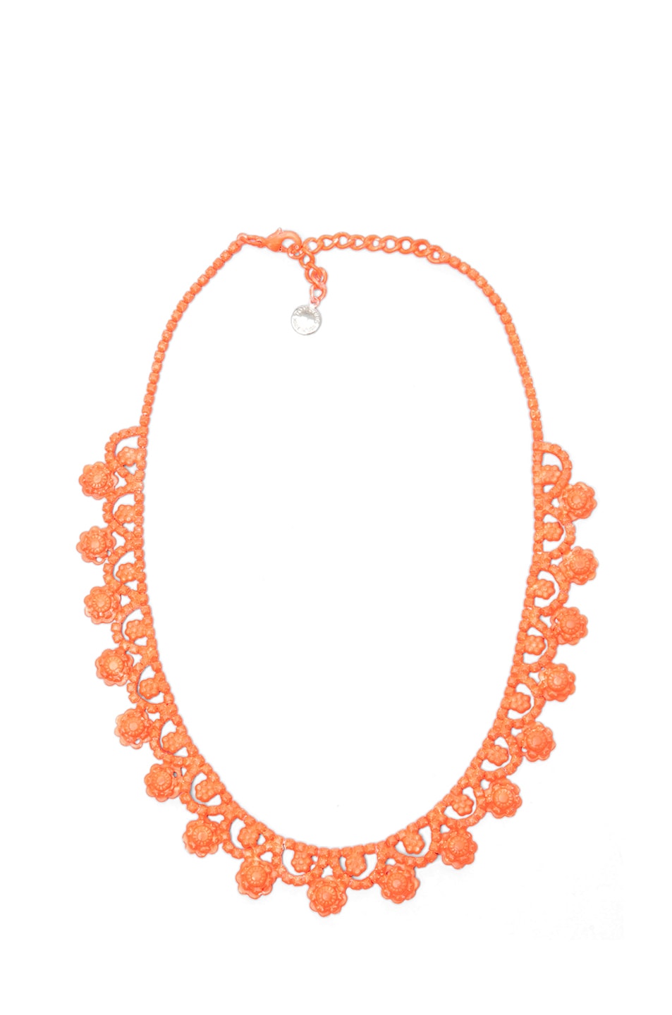 Image 1 of Tom Binns Neo Neon Hand Painted Rhodium Necklace in Orange