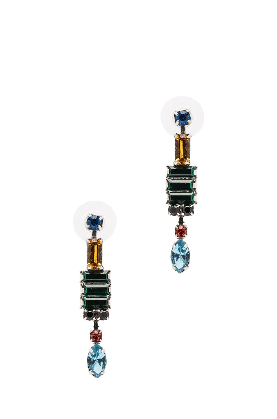 Image 1 of Tom Binns Faux Real Rhodium Plated Earrings in Multi