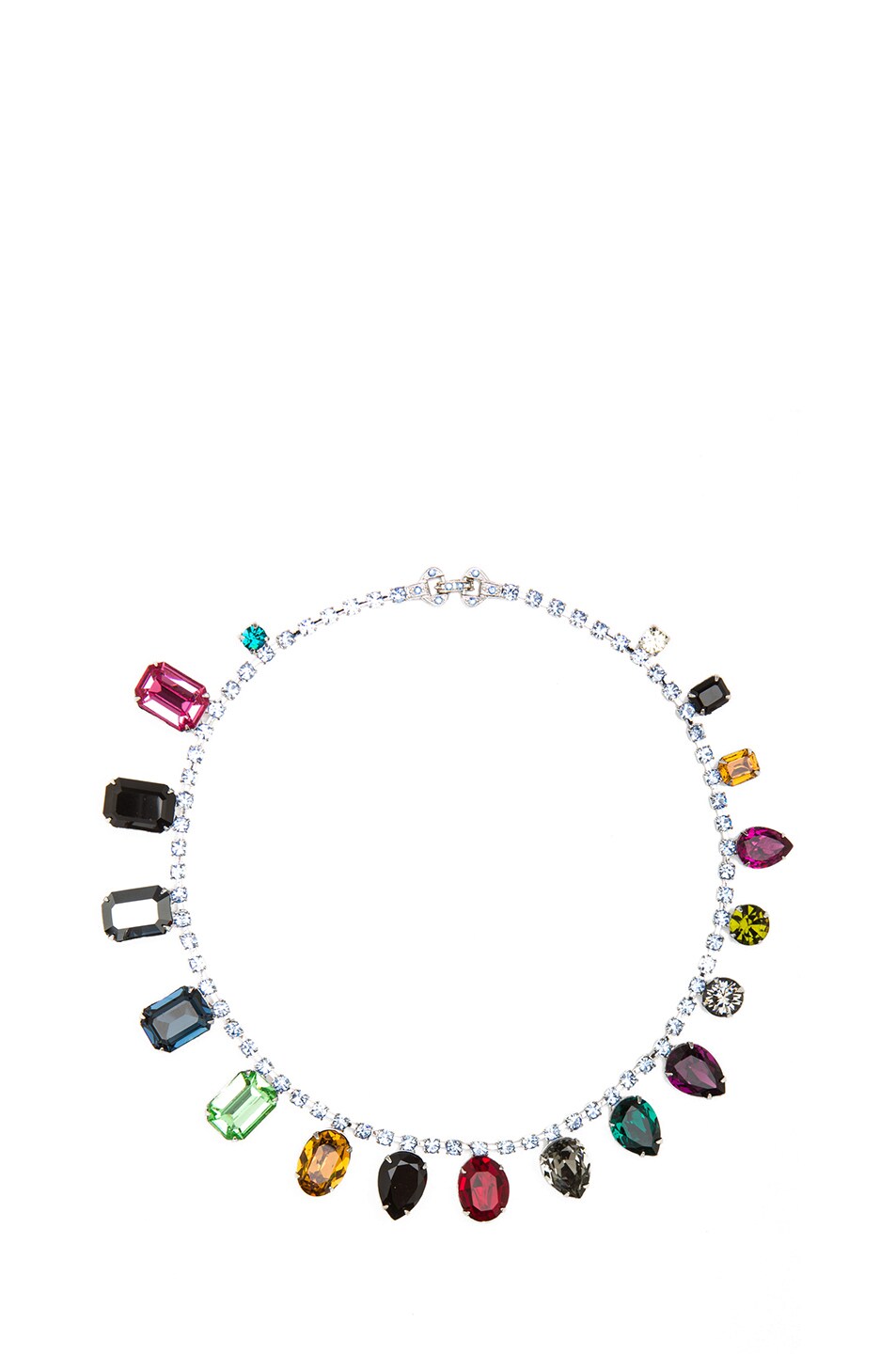 Image 1 of Tom Binns Faux Real Jewel Rhodium Plated Necklace in Multi
