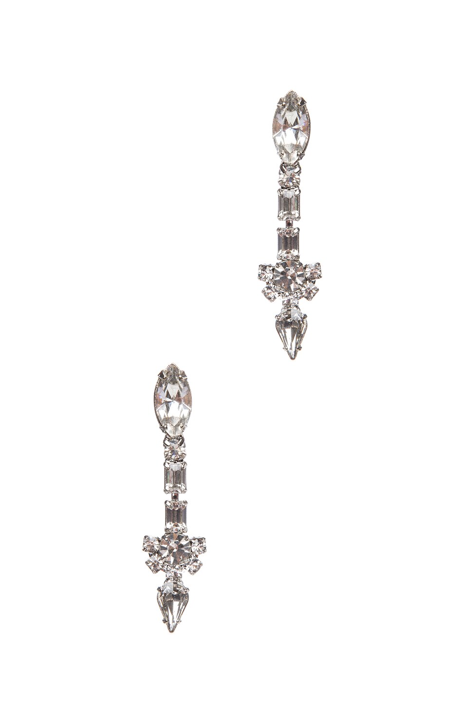 Image 1 of Tom Binns Madame Dumont Rhodium Plated Earrings in Diamond