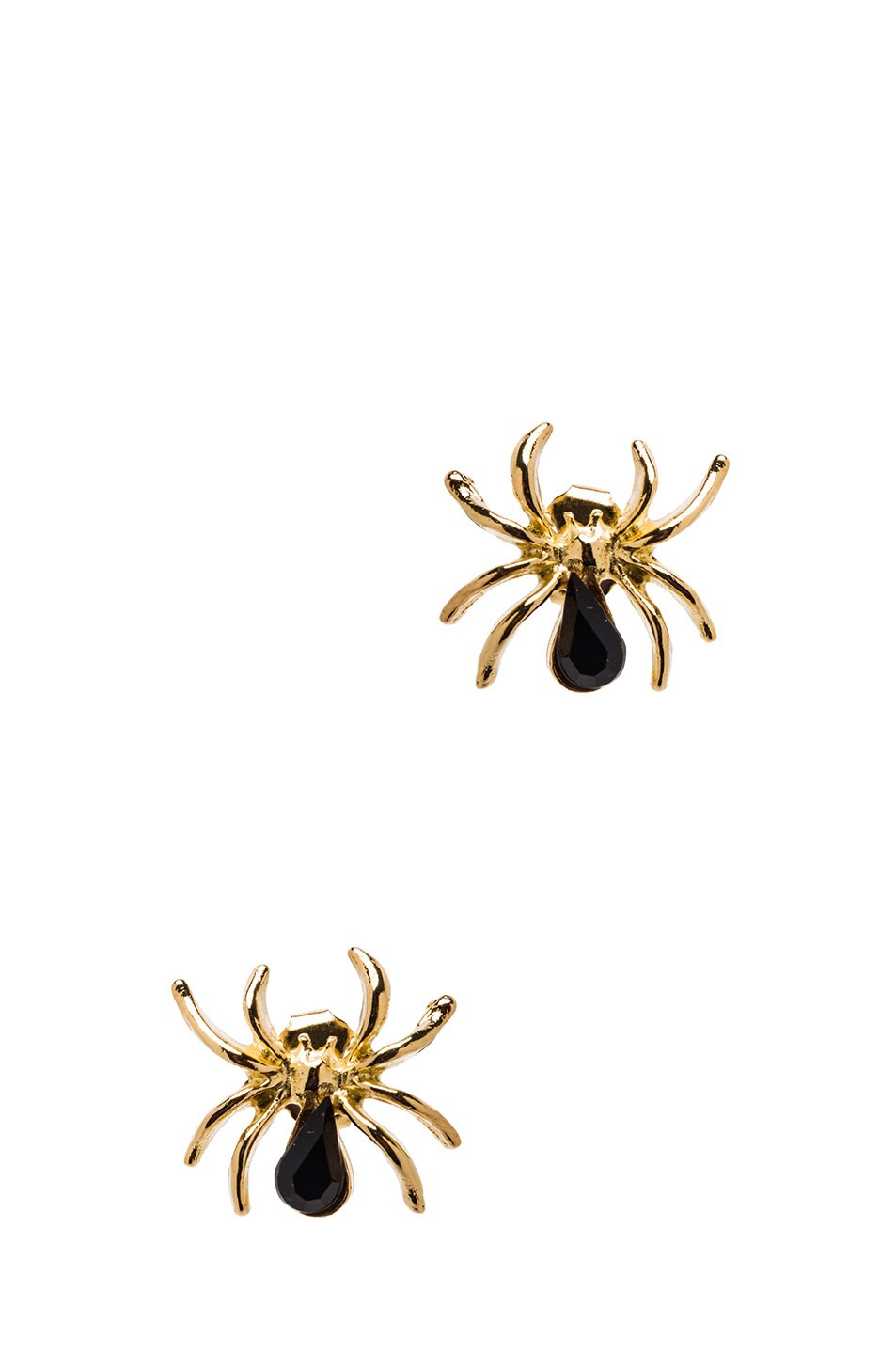 Image 1 of Tom Binns Gold Spider Studs in Black Crystal