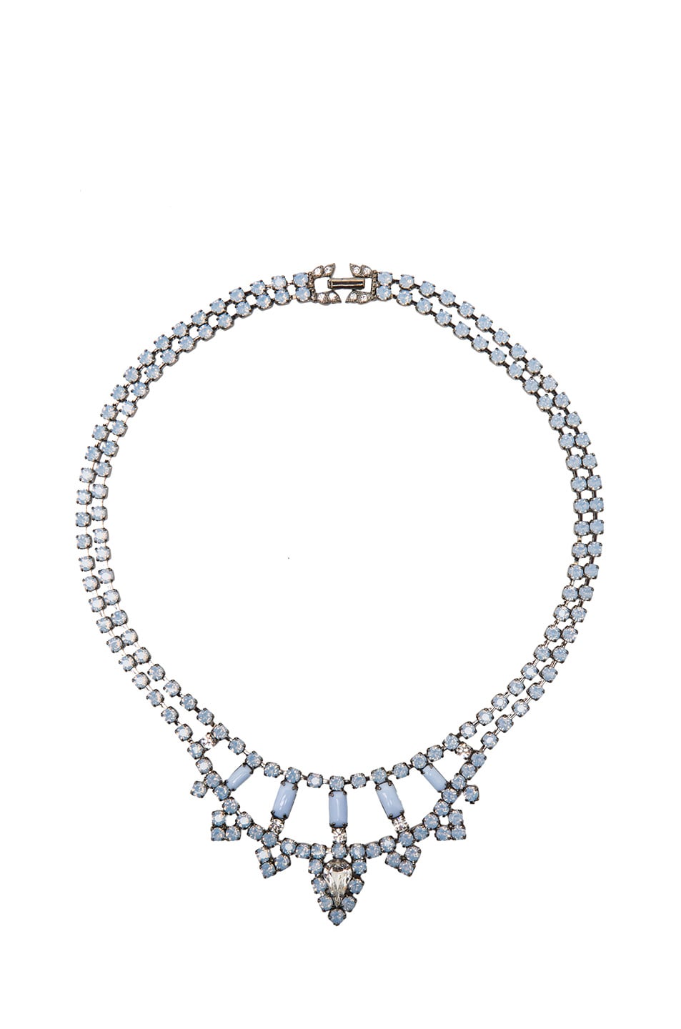 Image 1 of Tom Binns Medium Tiered Necklace in Baby Blue & Crystal