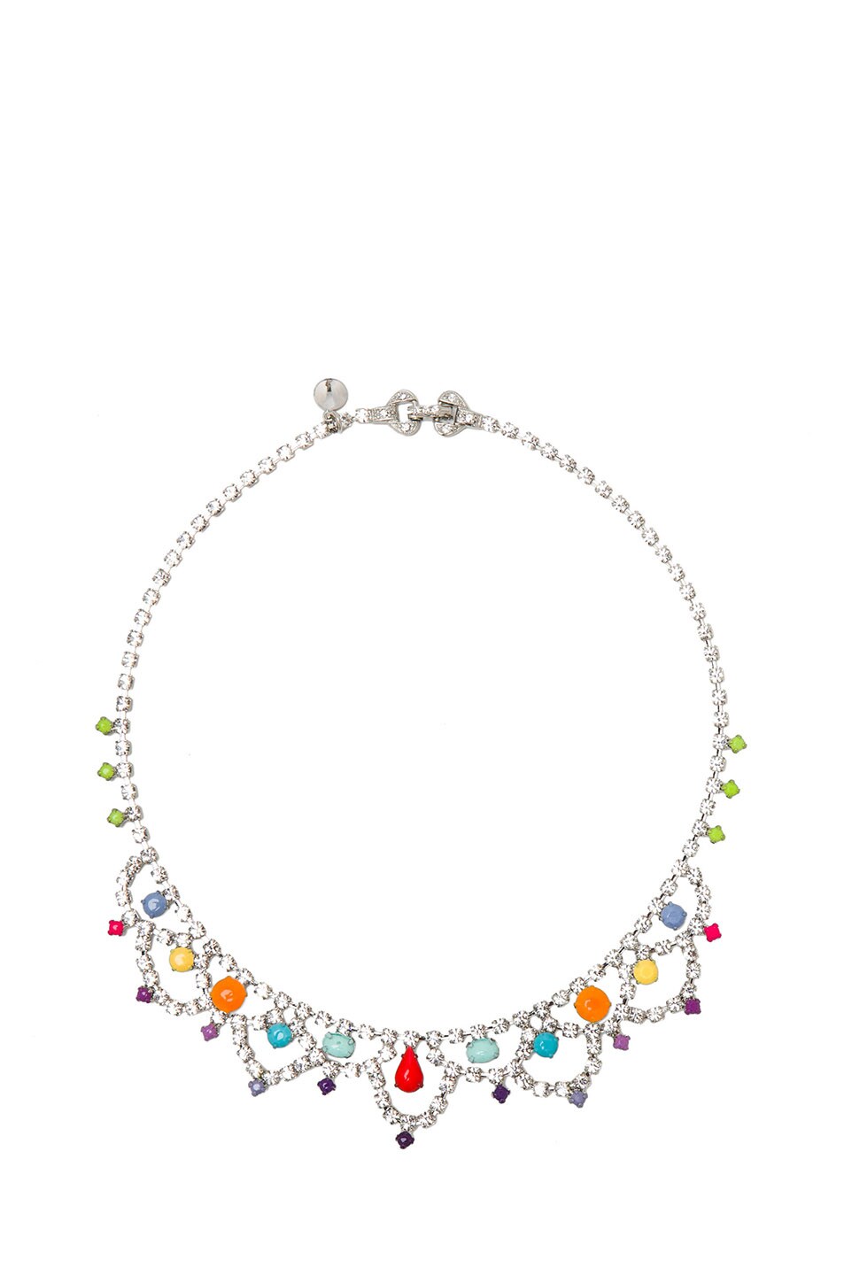Image 1 of Tom Binns Medium Scalloped Painted Crystal Necklace in Multi