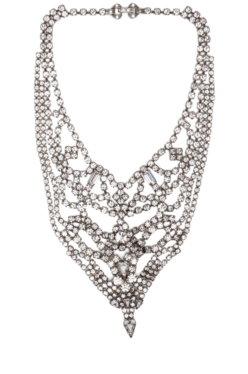 Tom Binns Triangle Crystal Rhodium Necklace in White | FWRD
