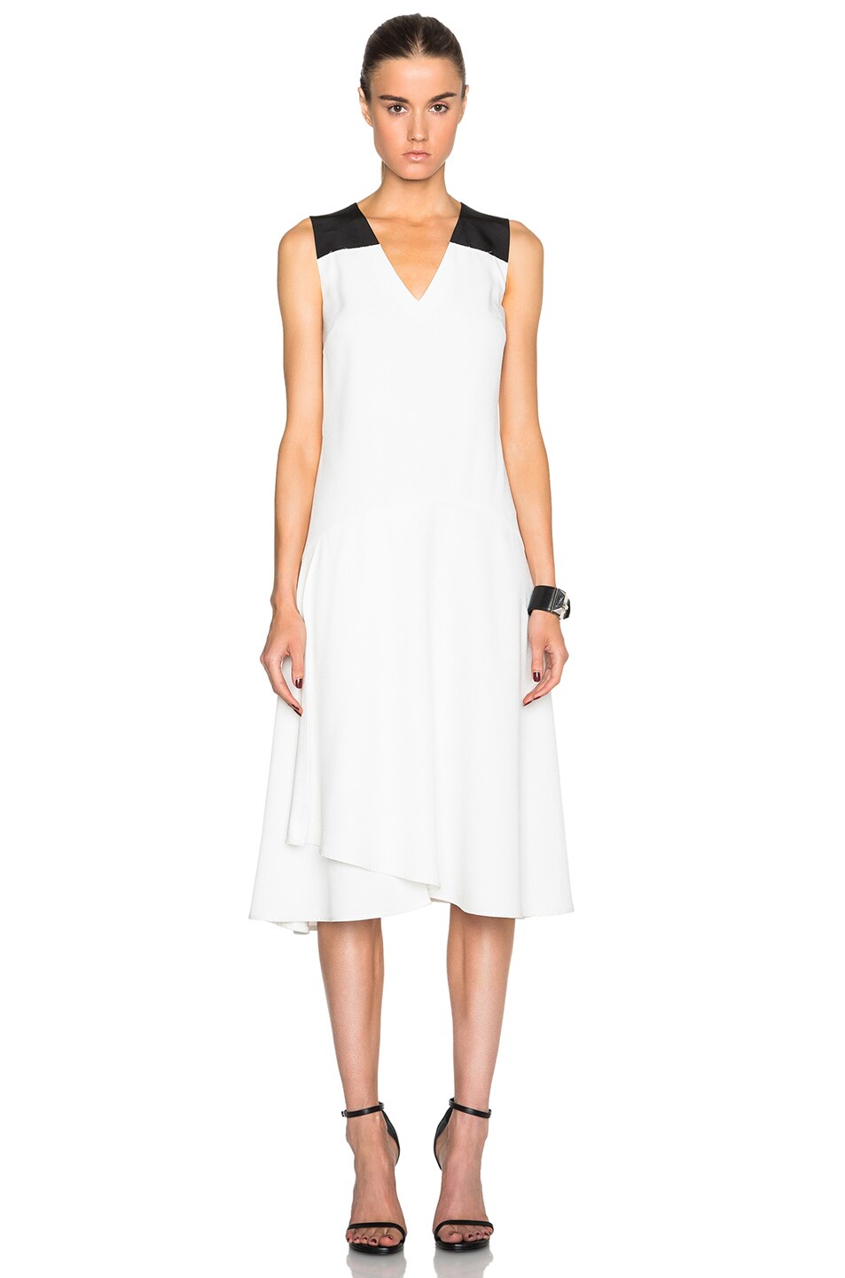 Image 1 of Tome Two Tone Flare Dress in Black & White