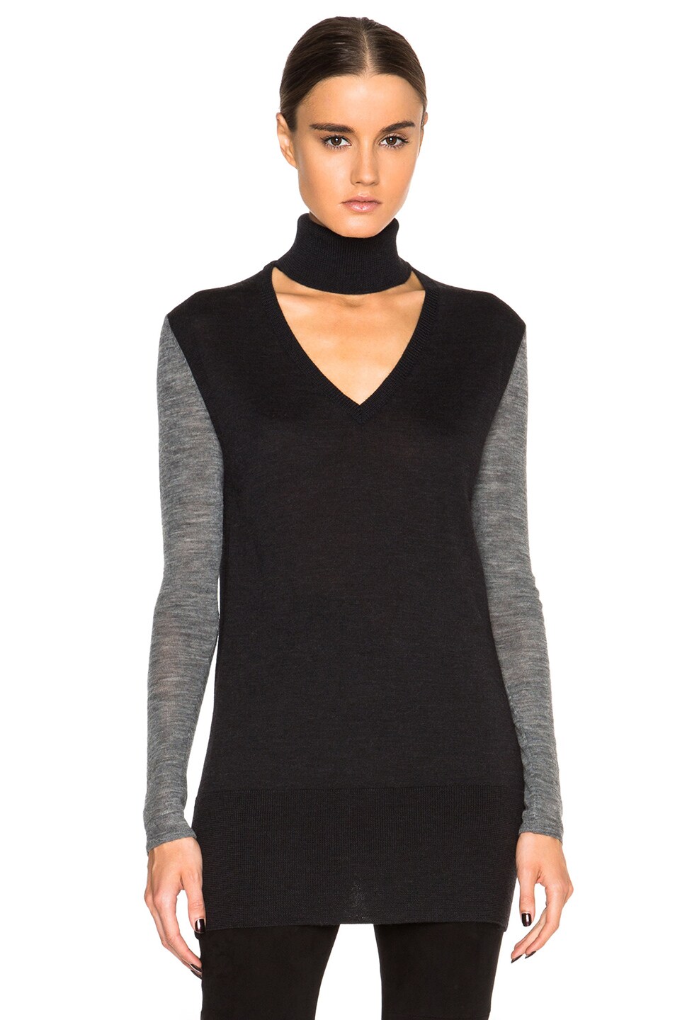 Image 1 of Tome V-Neck Sweater in Charcoal