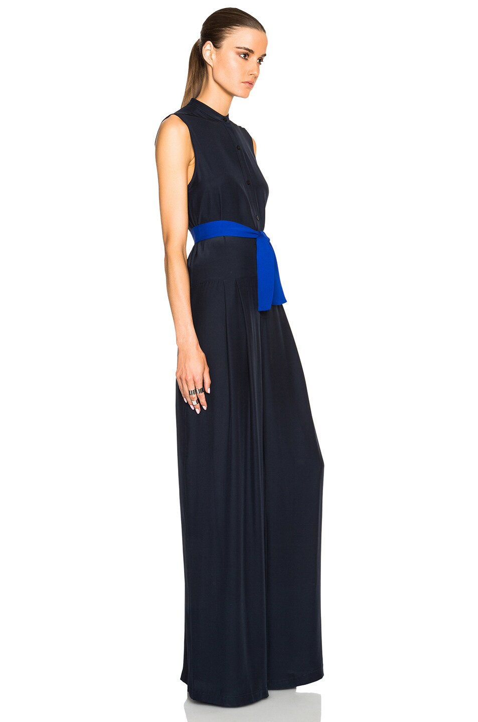 Tome Silk Charmeuse Jumpsuit in Navy | FWRD