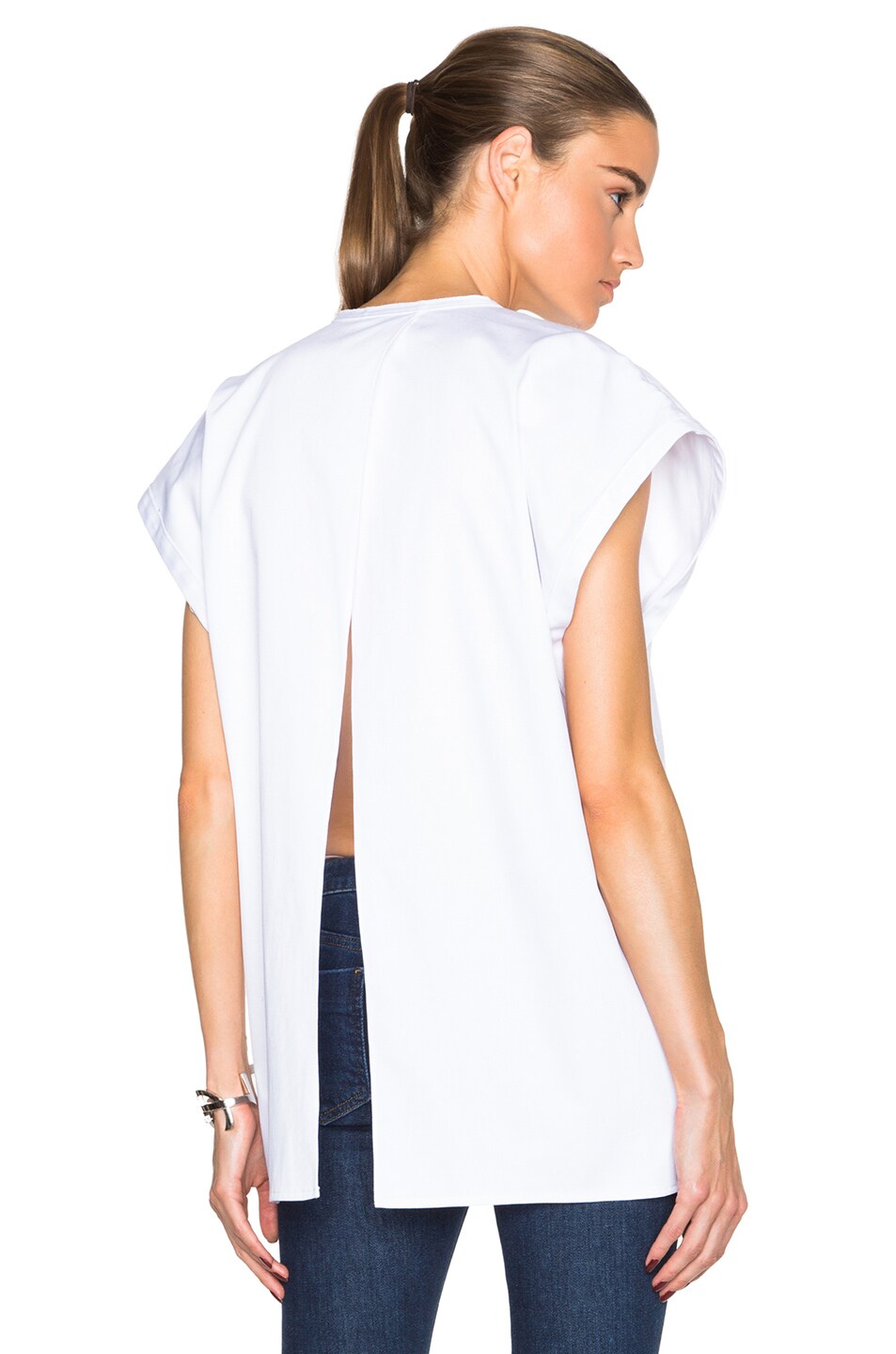 Image 1 of Tome Cotton Pique Sleeveless Top in White