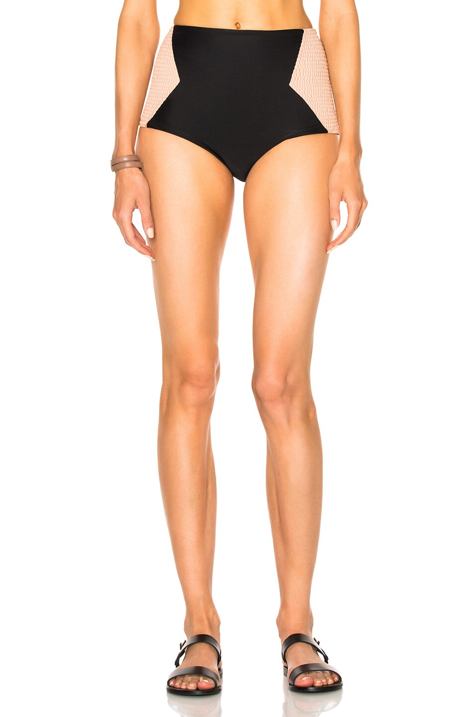Image 1 of Tori Praver Swimwear Francesca Bikini Bottom in Black & Latte