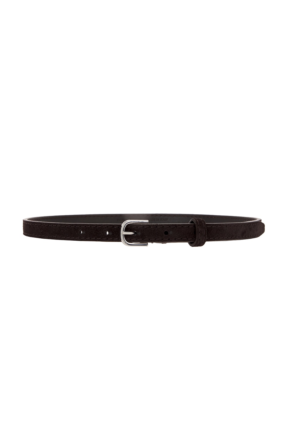 Thin Suede Trouser Belt in Brown