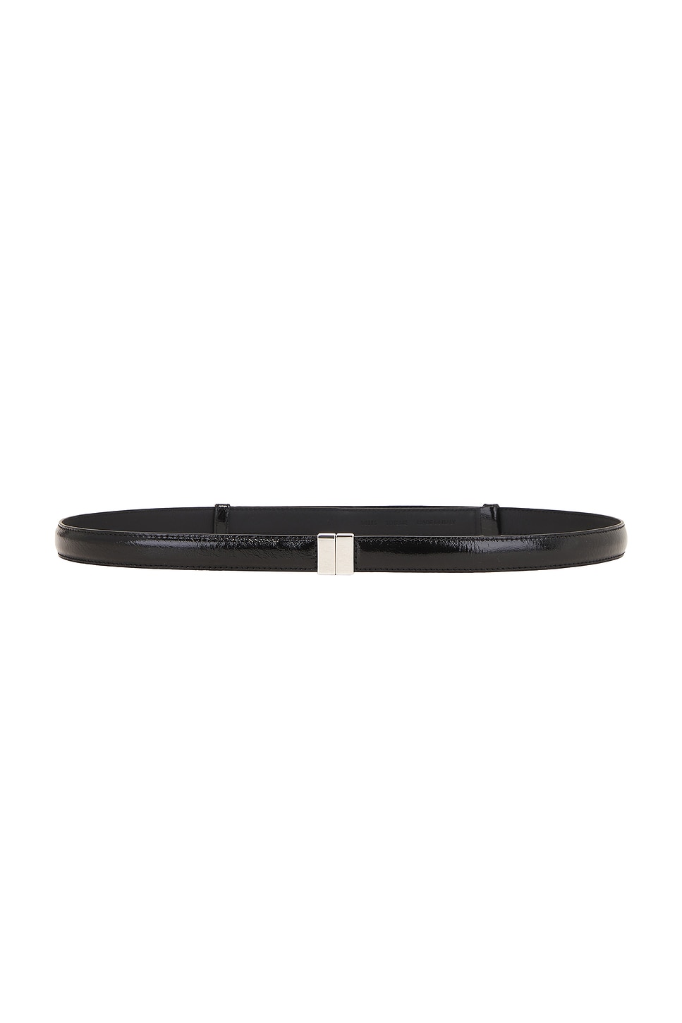 Slide Clasp Naplack Leather Belt in Black