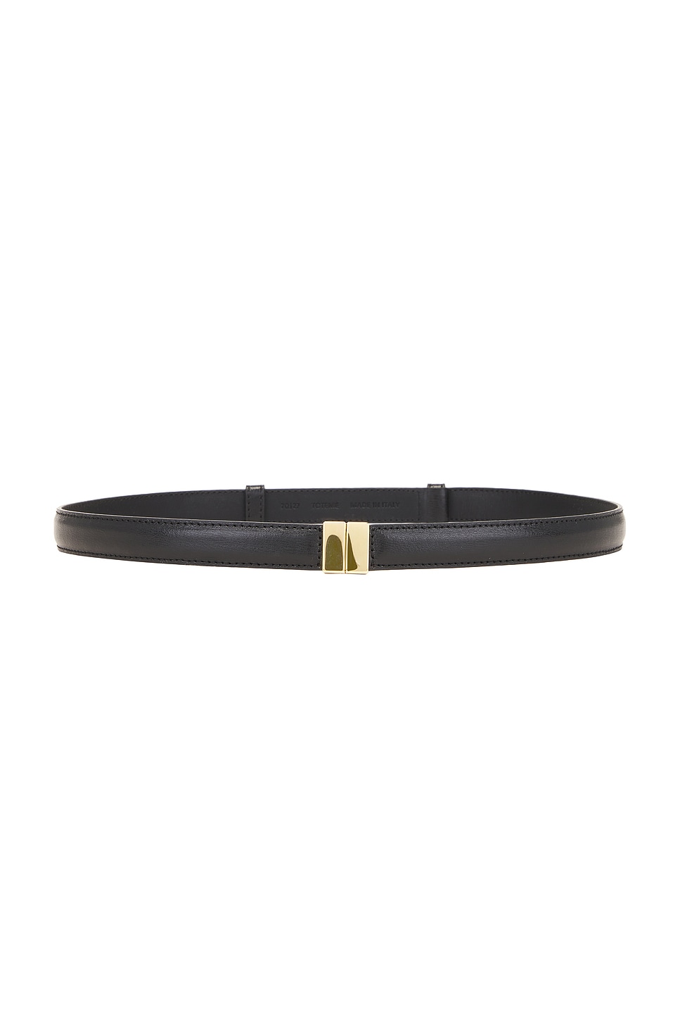 Slide Clasp Leather Belt in Black