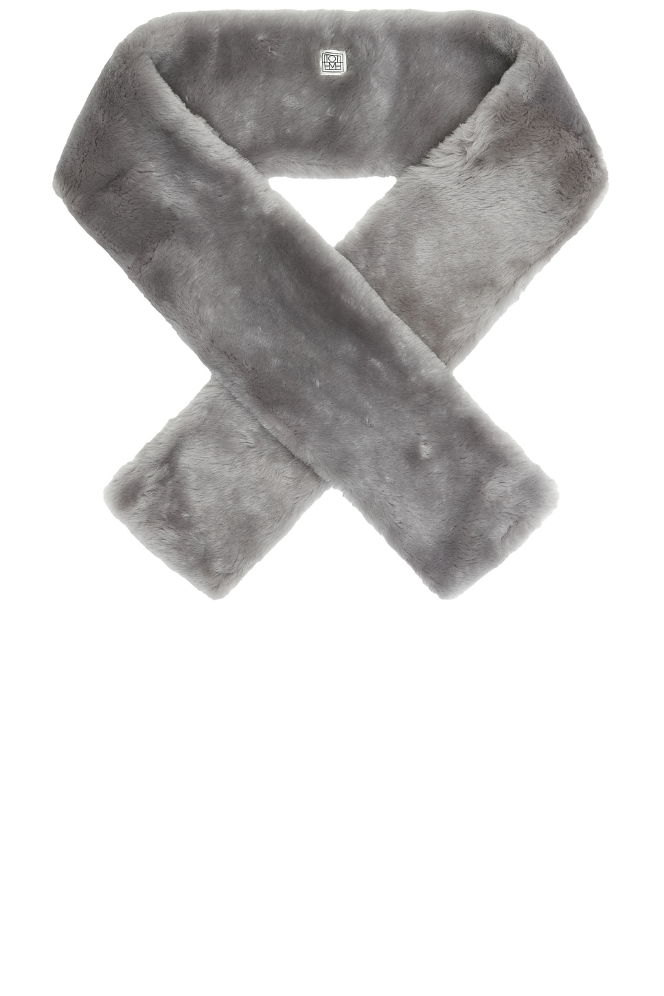 Totême Shearling Tuxedo Scarf In Gray