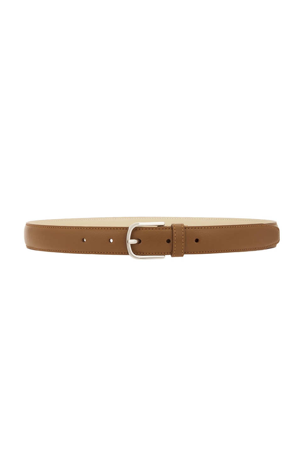 Totême Solid Color Slim Leather Belt In Tiramisu
