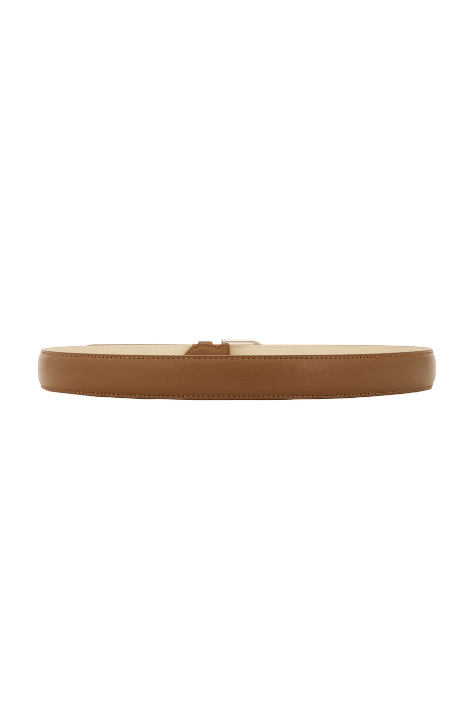 Totême Solid Color Slim Leather Belt In Tiramisu