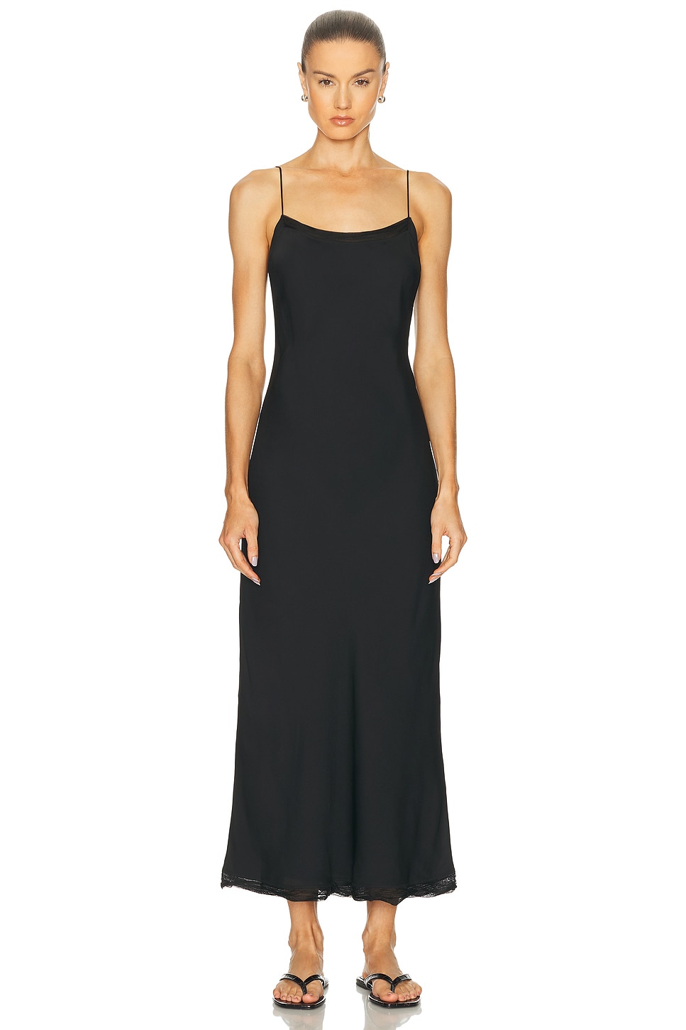 Image 1 of Toteme Satin Slip Dress in Black