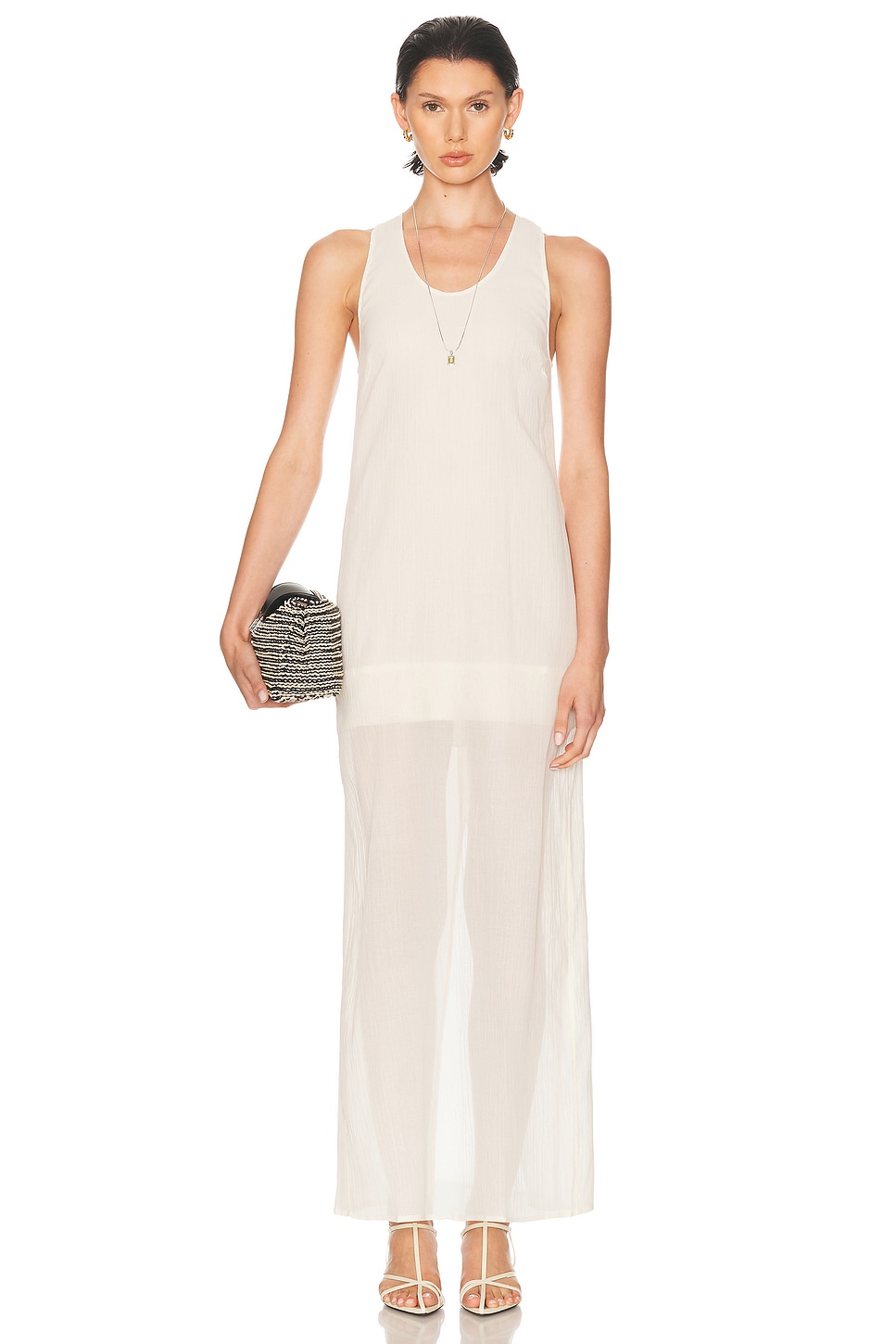 Image 1 of Toteme Crinkled Scoop Dress in Ecru