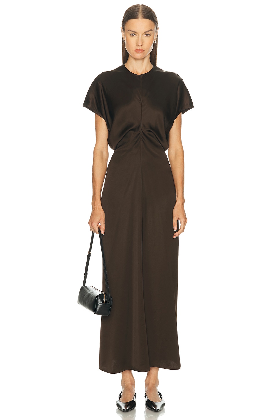 Image 1 of Toteme Slouch Waist Dress in Bark