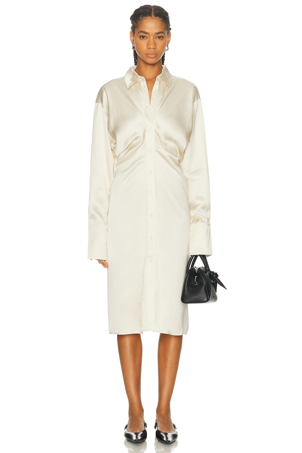 Image 1 of Toteme Slouch Shirtdress in Snow