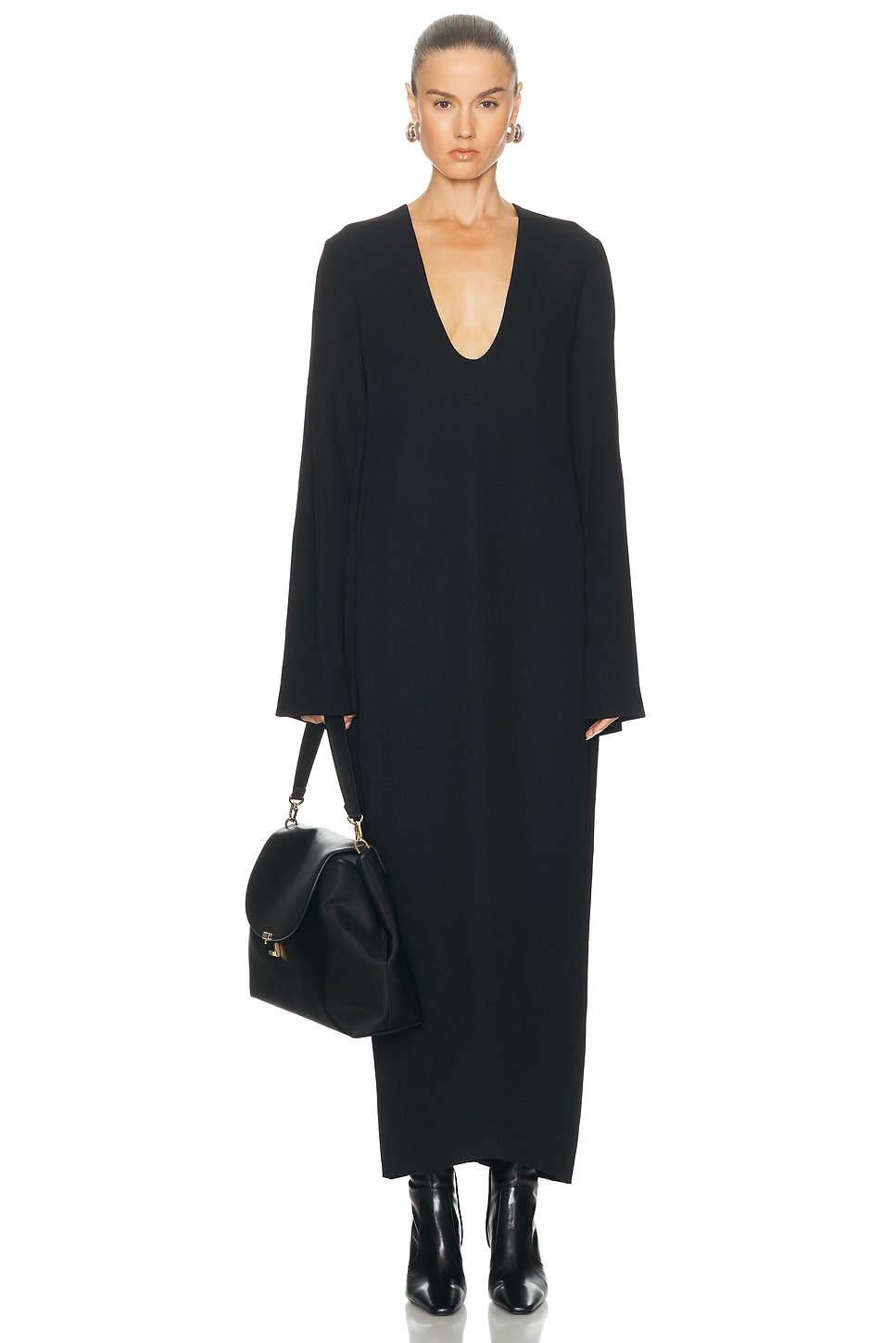 Image 1 of Toteme Bell-Sleeve Dress in Black