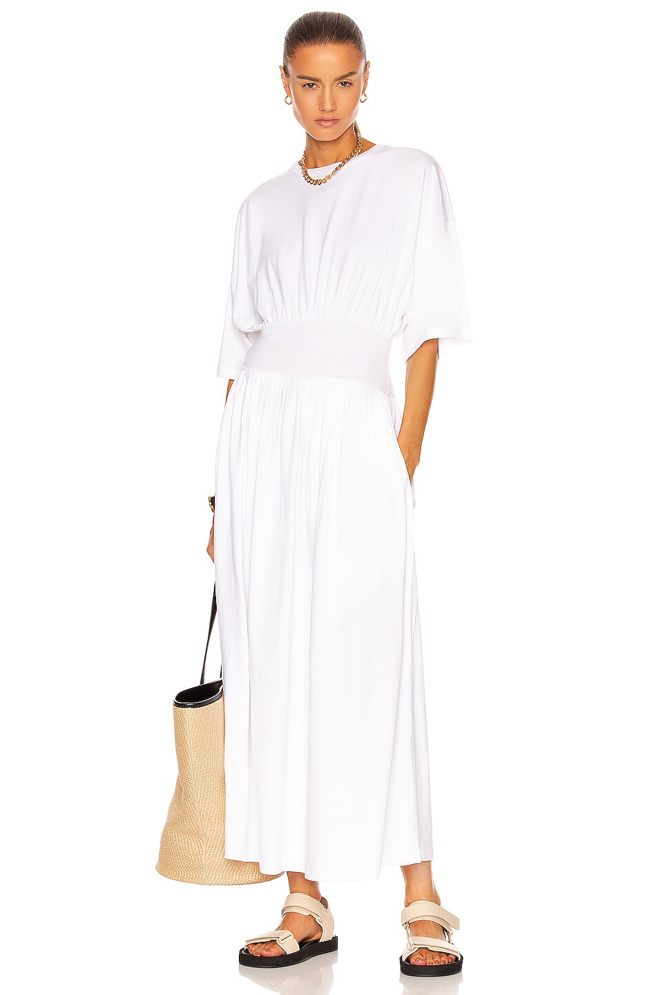 Image 1 of Toteme Cotton Tee Dress in White