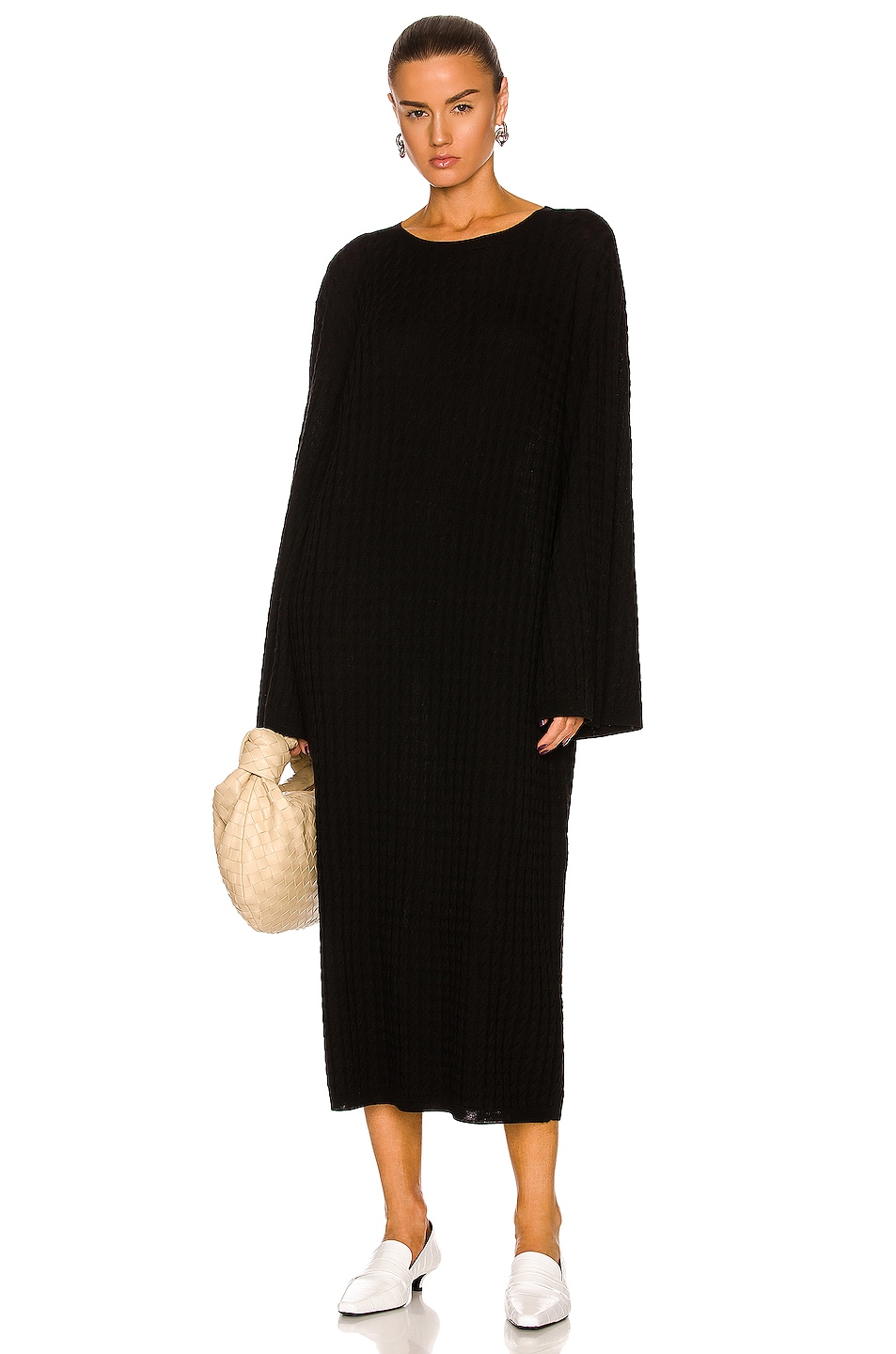 Toteme Cable Knit Dress in Black FWRD