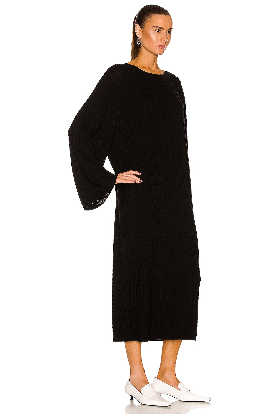 Toteme Cable Knit Dress in Black FWRD