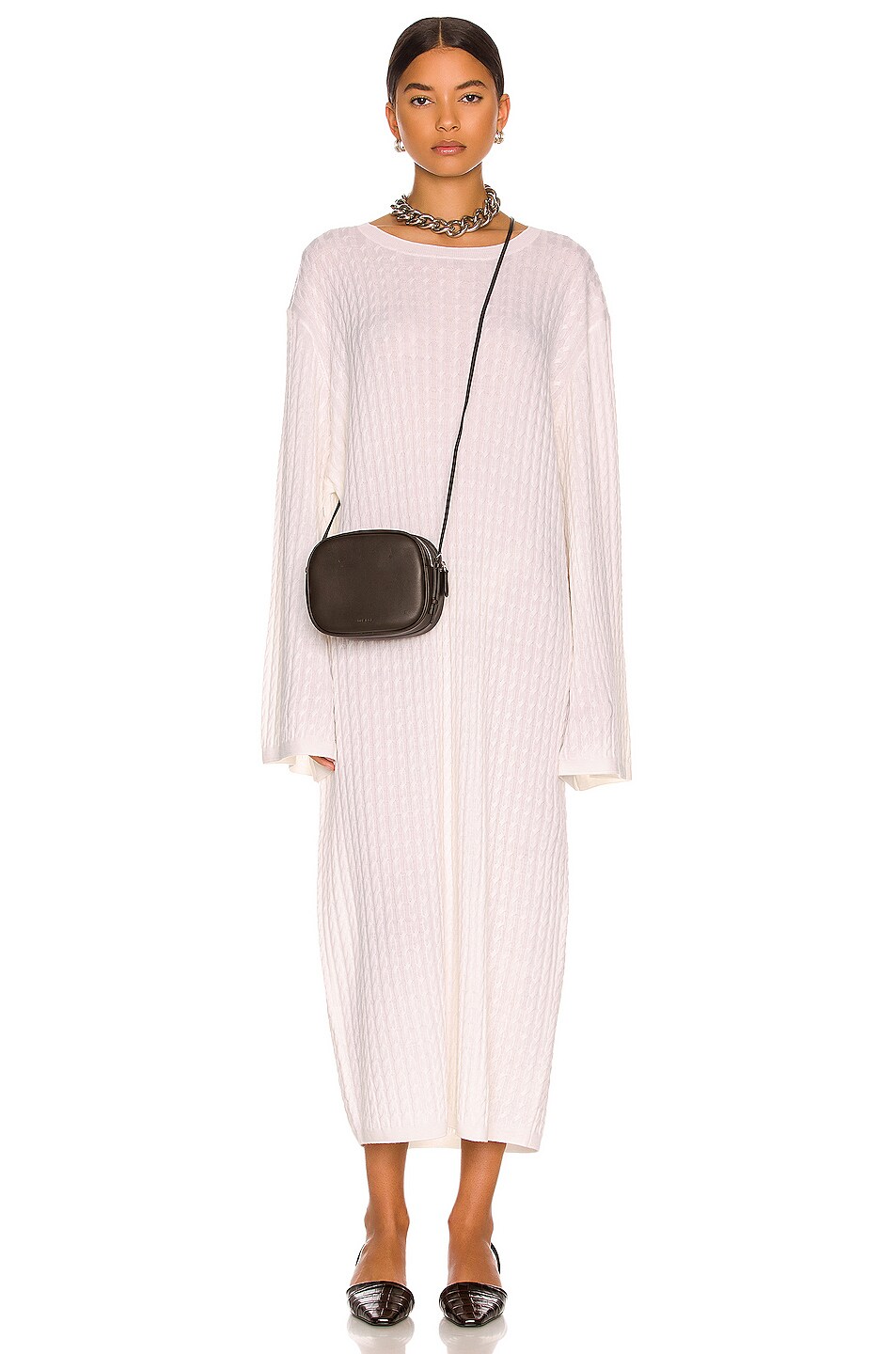 Image 1 of Toteme Cable Knit Dress in Off-White