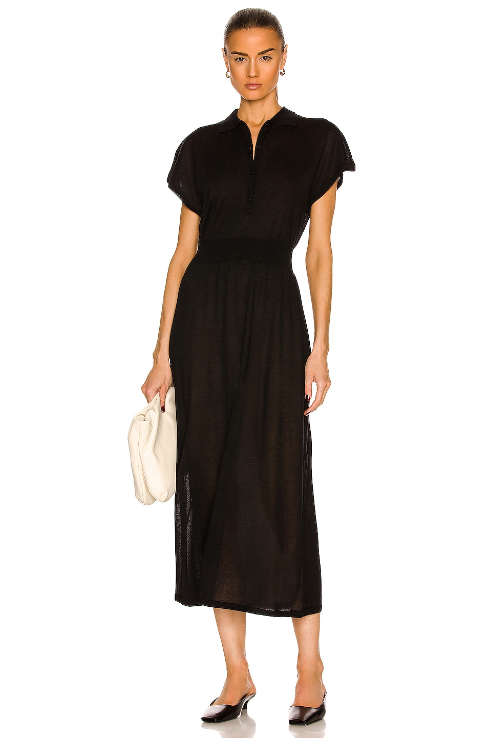 Image 1 of Toteme Polo Shirt Knit Dress in Black
