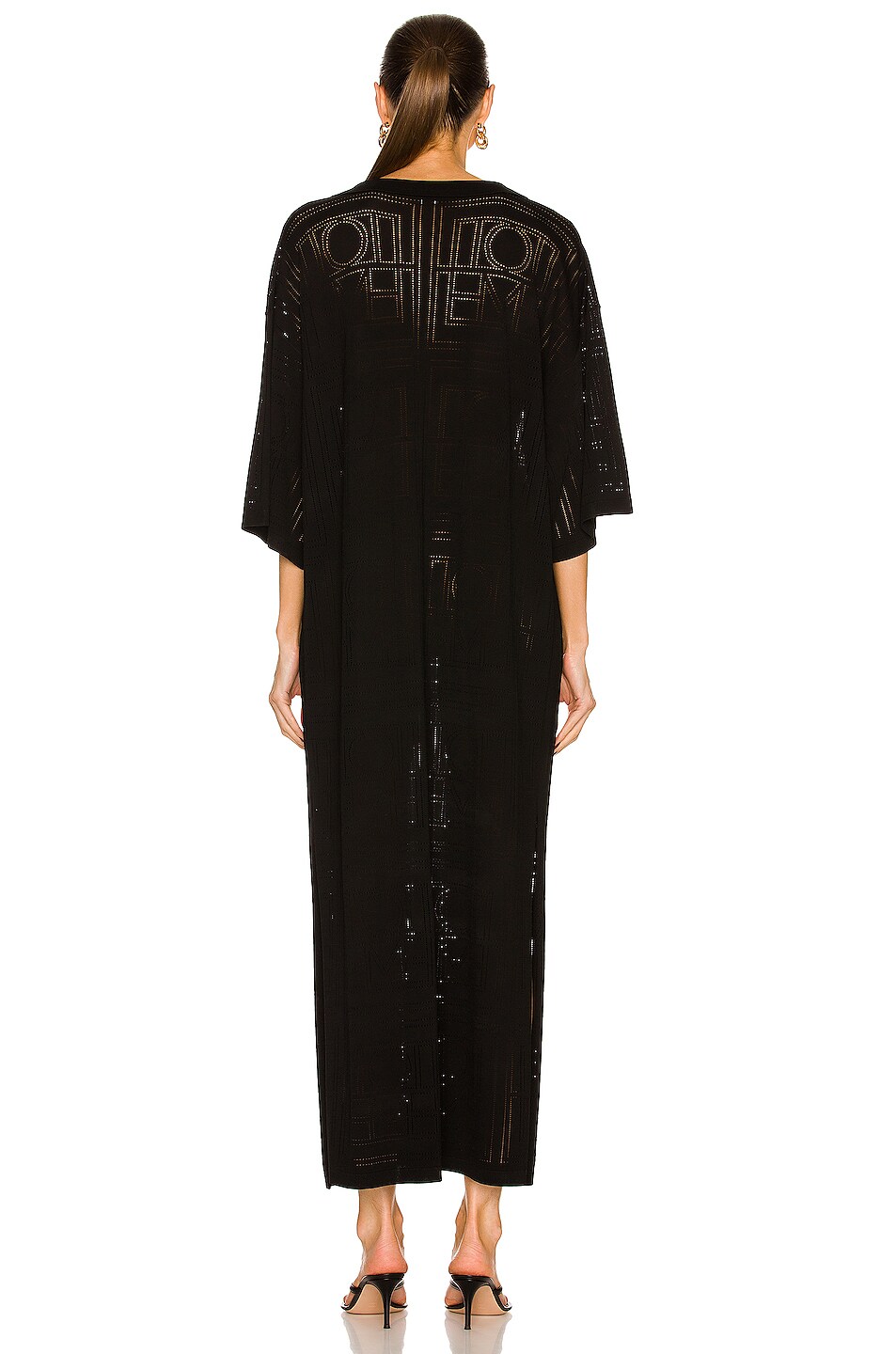 Toteme Monogram Pointelle Dress in Black | FWRD