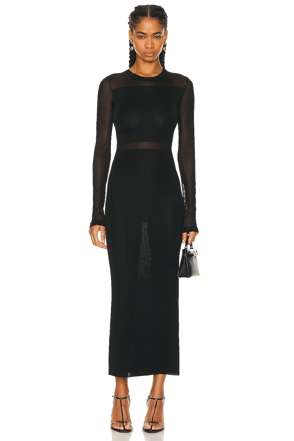 Image 1 of Toteme Semi Sheer Knitted Cocktail Dress in Black