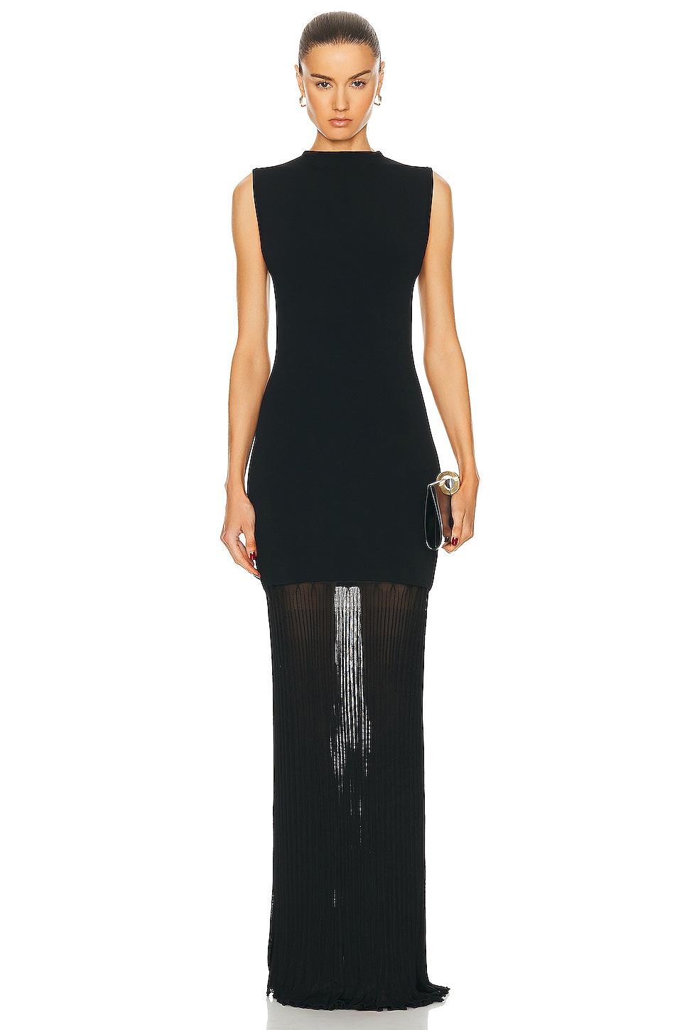 Image 1 of Toteme Plisse Knitted Evening Dress in Black