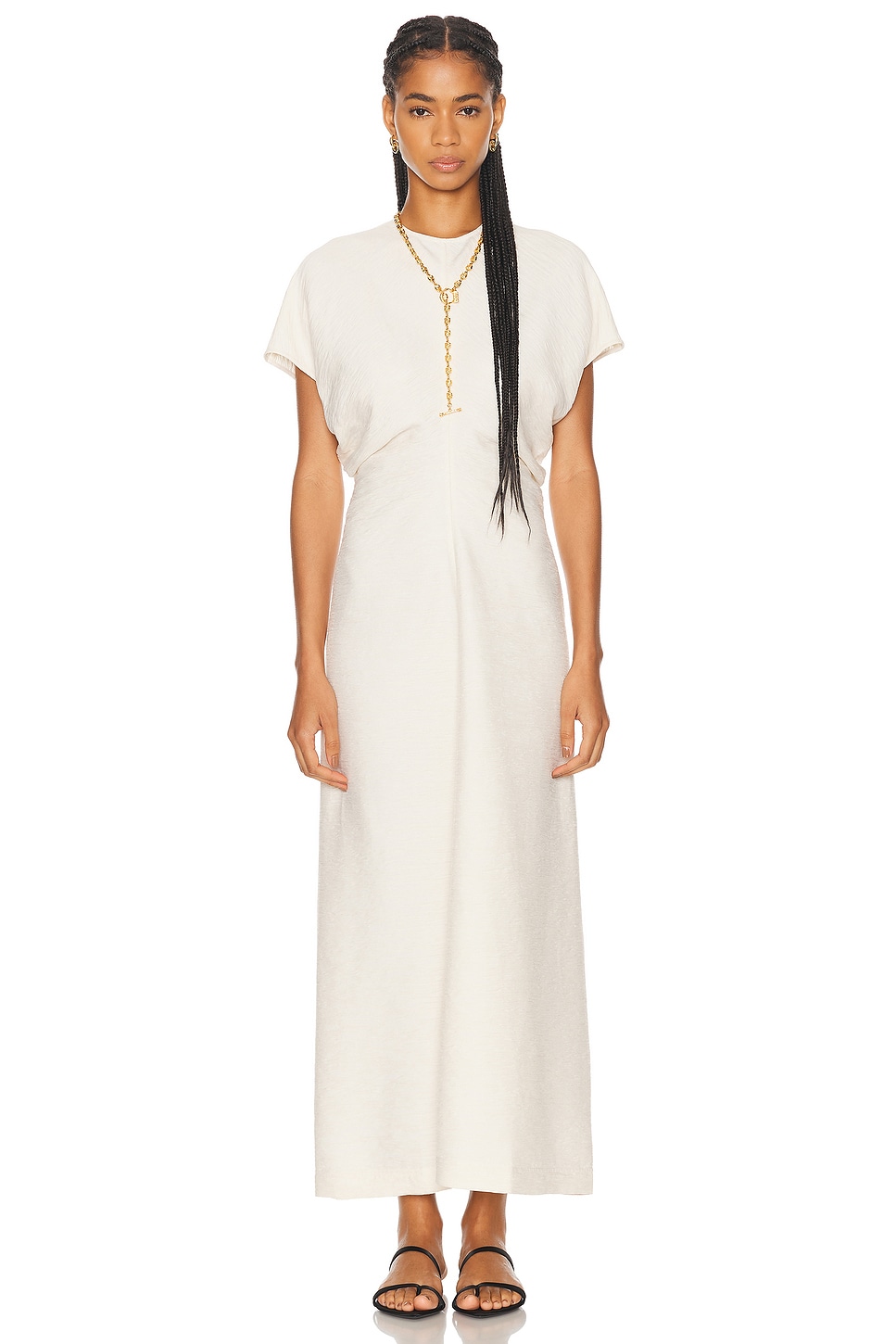 Image 1 of Toteme Slouch Waist Dress in Cream