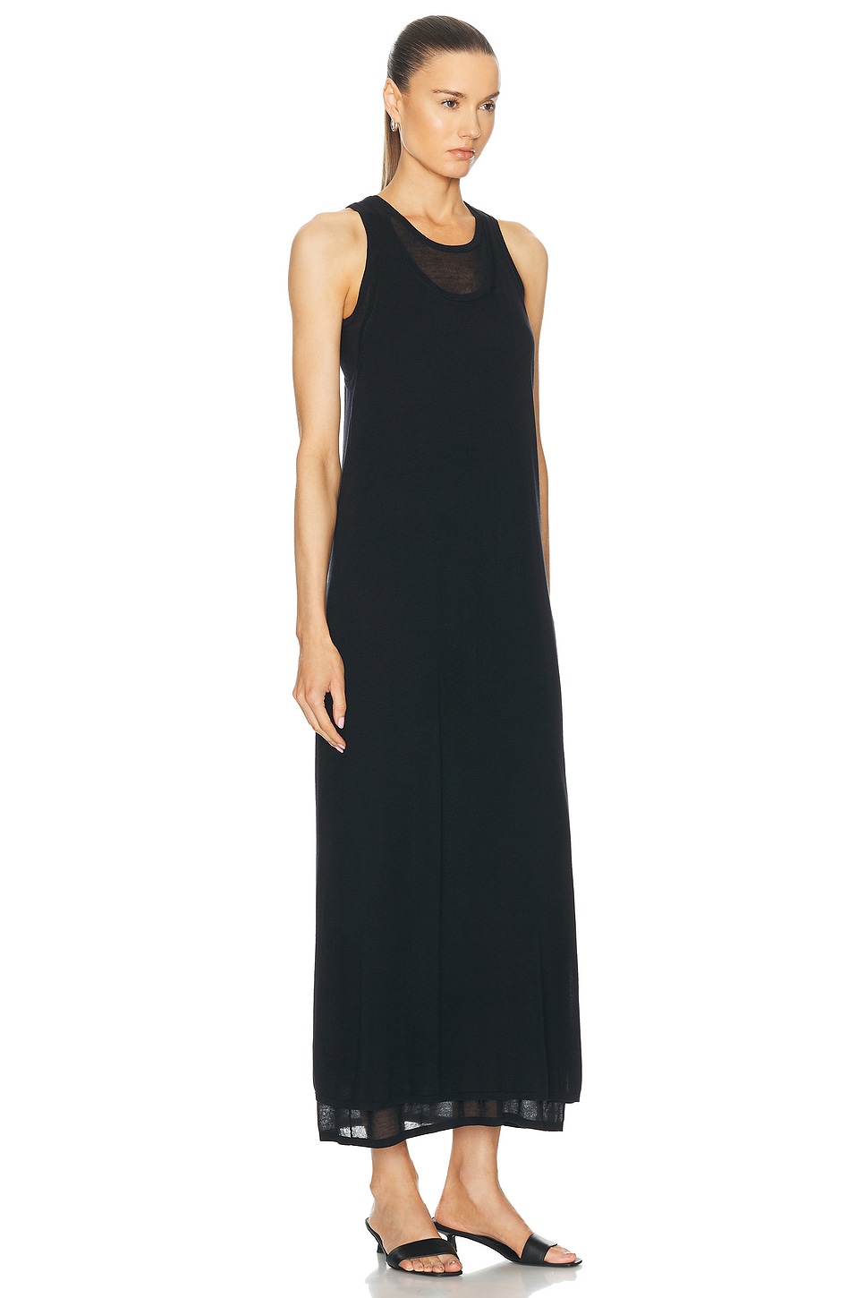 Shop Totême Layered Knit Tank Dress In Black