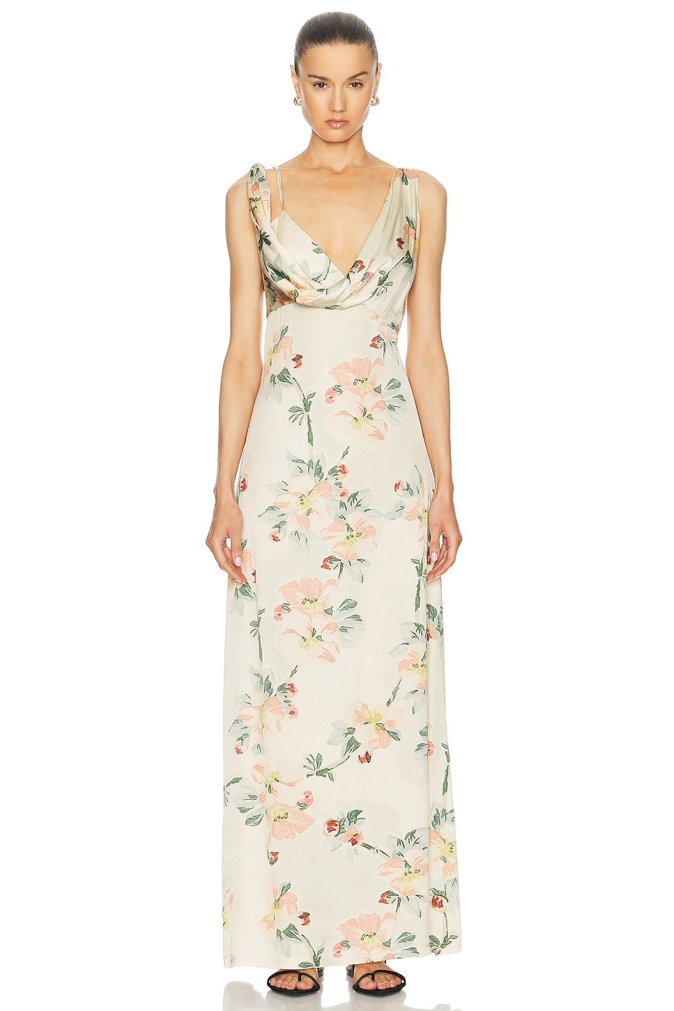 Image 1 of Toteme Twist Drape Dress in Washed Floral