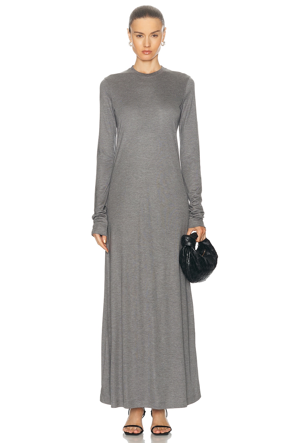 Long Sleeve Jersey Dress in Grey